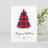 モダンクリスマスツリーホリデーカード シーズンカード (スタンド正面)
