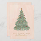 モダンクリスマスツリーホリデーカード シーズンカード (正面/裏面)