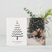 モダンクリスマスツリーホリデーカード シーズンカード (スタンド正面)