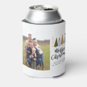 モダンクリスマスツリーホリデーカード 缶クーラー (缶裏面)