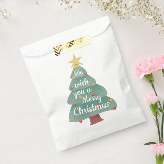 モダンクリスマスツリーメリークリスマス フェイバーバッグ (封をした状態)