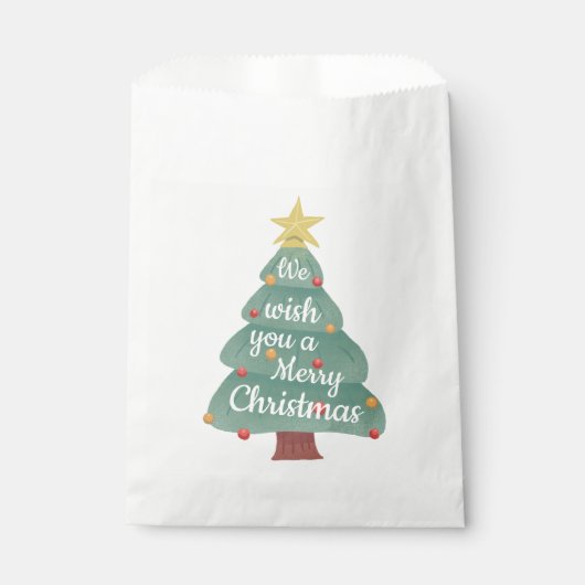 モダンクリスマスツリーメリークリスマス フェイバーバッグ (正面)