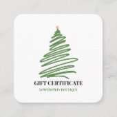 モダンクリスマスツリーラインアートギフト券 割引カード (正面)