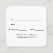 モダンクリスマスツリーラインアートギフト券 割引カード (裏面)