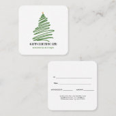 モダンクリスマスツリーラインアートギフト券 割引カード (正面/裏面)