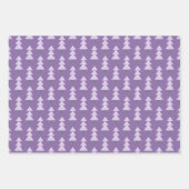 モダンクリスマスツリーラベンダーパターン ラッピングペーパーシート (正面3)