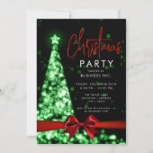 モダンクリスマスツリーレッドグリーン企業のパーティー 招待状 (正面)