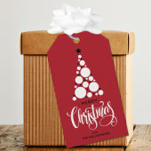 モダンクリスマスツリーレッドホリデー ギフトタグ