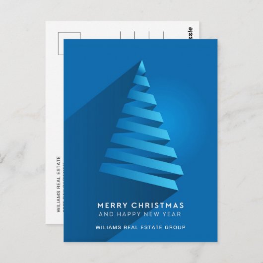 モダンクリスマスツリー企業のグリーティングホリデイP ポストカード (正面/裏面)