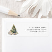 モダンクリスマスツリー冬差出人住所 ラベル (インサイチュ)