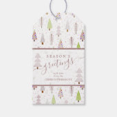 モダンクリスマスツリー季節のごあいさつスクリプト ギフトタグ (正面)