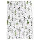 モダンクリスマスツリー季節のごあいさつスクリプト ミディアムペーパーバッグ (裏面)