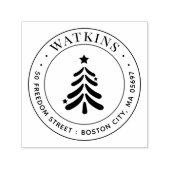 モダンクリスマスツリー差出人住所 セルフインキングスタンプ (デザイン)