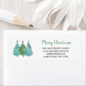 モダンクリスマスツリー差出人住所 ラベル (インサイチュ)