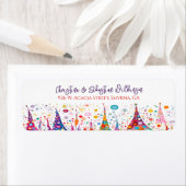 モダンクリスマスツリー差出人住所 ラベル (インサイチュ)