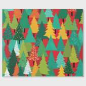 モダンクリスマスツリー抽象芸術包装紙 ラッピングペーパー (フラット)