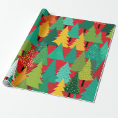 モダンクリスマスツリー抽象芸術包装紙 ラッピングペーパー (アンロールド)