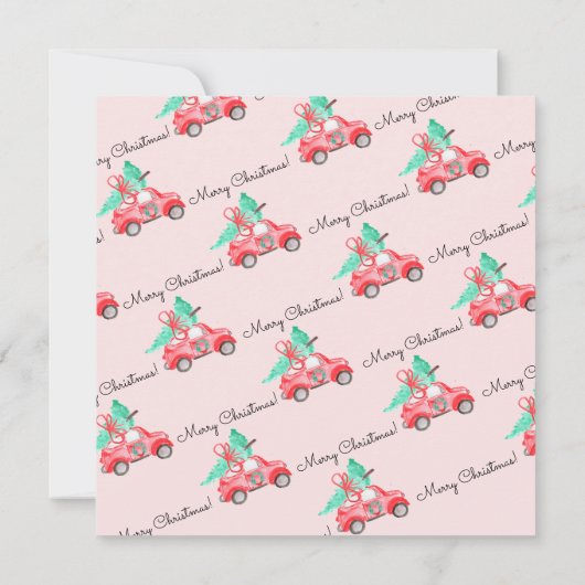 モダンクリスマスツリー新しいホームカースクリプト移動 案内状 (裏面)