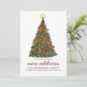 モダンクリスマスツリー新しい住所ホリデー移動 案内状 (スタンド正面)