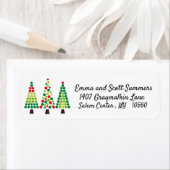 モダンクリスマスツリー水玉模様 ラベル (インサイチュ)