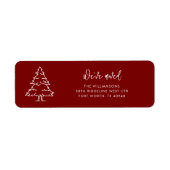 モダンクリスマスツリー移動差出人住所 ラベル (正面)