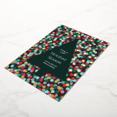 モダンクリスマスツリー紙吹雪ドット金ゴールド 箔シーズンカード (回転した状態)