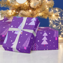 モダンクリスマスツリー紫ピンクブルー