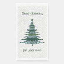 モダンクリスマスツリー緑パーソナライズされた白