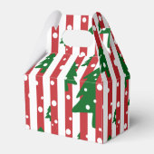 モダンクリスマスツリー赤い緑のパタストライプのーン フェイバーボックス (裏面サイド)
