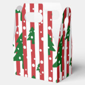 モダンクリスマスツリー赤い緑のパタストライプのーン フェイバーボックス (オープン)