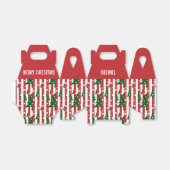 モダンクリスマスツリー赤い緑のパタストライプのーン フェイバーボックス (折り畳みなし)