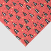 モダンクリスマスツリー赤オレンジ 薄葉紙 (詳細)