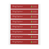 モダンクリスマスツリー赤パーソナライズされた ラップアラウンドラベル (シート)