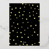 モダンクリスマスツリー金ゴールドとブラックビジネス 箔シーズンカード (裏面)