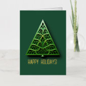 モダンクリスマスツリー金箔グリーティングカード 箔シーズンカード (正面)