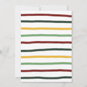 モダンクリスマスツリー雪カラフルストライプ シーズンカード (裏面)