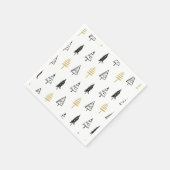 モダンクリスマスツリー黒金ゴールドパターン スタンダードカクテルナプキン (角)