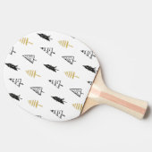 モダンクリスマスツリー黒金ゴールドパターン 卓球ラケット (横)