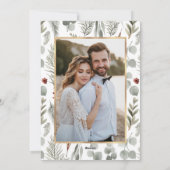 モダンクリスマスツリー1枚クリスマスカード シーズンカード (裏面)