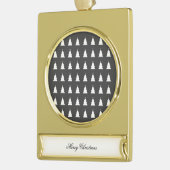 モダンクリスマスツリー ゴールドプレートバナーオーナメント (左)