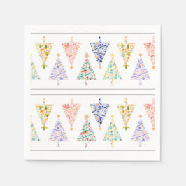 モダンクリスマスツリー スタンダードカクテルナプキン