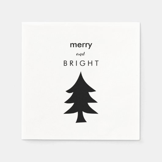 モダンクリスマスツリー スタンダードカクテルナプキン (正面)
