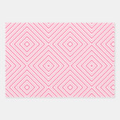 モダンクリスマスツリー&ブルーピンクストライプ車 ラッピングペーパーシート (正面3)