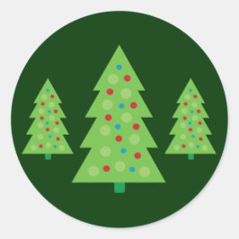 モダンクリスマスツリー ラウンドシール