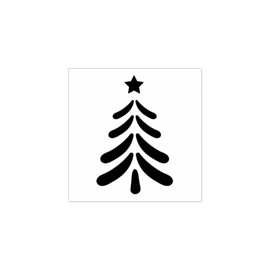 モダンクリスマスツリー ラバースタンプ (インプリント)