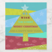 モダンクリスマスツリー、ワインラベルをパーソナライズ ワインラベル (シングルラベル)