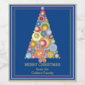 モダンクリスマスツリー ワインラベル (シングルラベル)