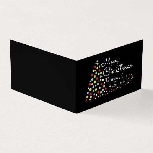 モダンクリスマスツリー、家族写真クリスマスカード 名刺 (外部)