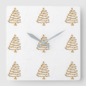 ***モダンクリスマスツリー***時計 スクエア壁時計 (正面)