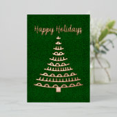 モダンクリスマスツリー 箔シーズンカード (立ち正面)